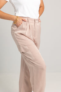 Glam Satin Cargo Pants