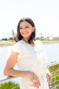 Sweet Bow Ruffled Top