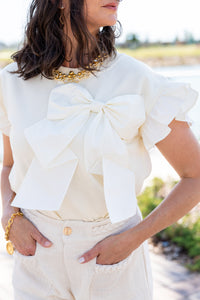 Sweet Bow Ruffled Top