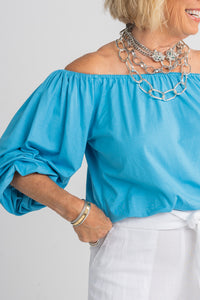 Chic Off/On Shoulder Top with 3/4 Length Sleeves