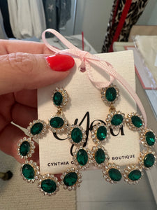 Green Circle Earrings