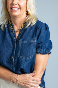 Stonewash Chic Denim Top