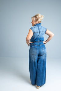 Indigo Denim Sleveless Jumpsuit