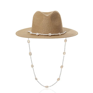 Sun Hat with Seashell Chain